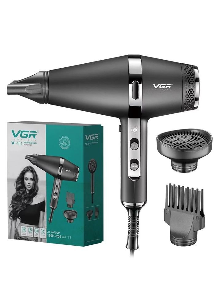 Професійний фен V-451 2200W з 3 насадками VGR (336381271)