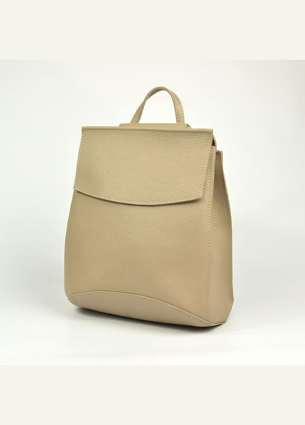 Жіночий бежевий шкіряний рюкзак, молодіжна сумка рюкзак трансформер з натуральної шкіри Serebro (285895828)
