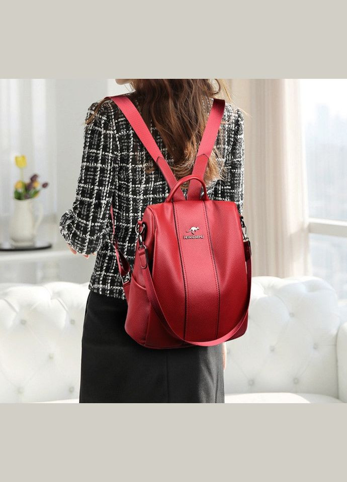 Женский городской рюкзак сумка кенгуру трансформер Красный No Brand (301083273)