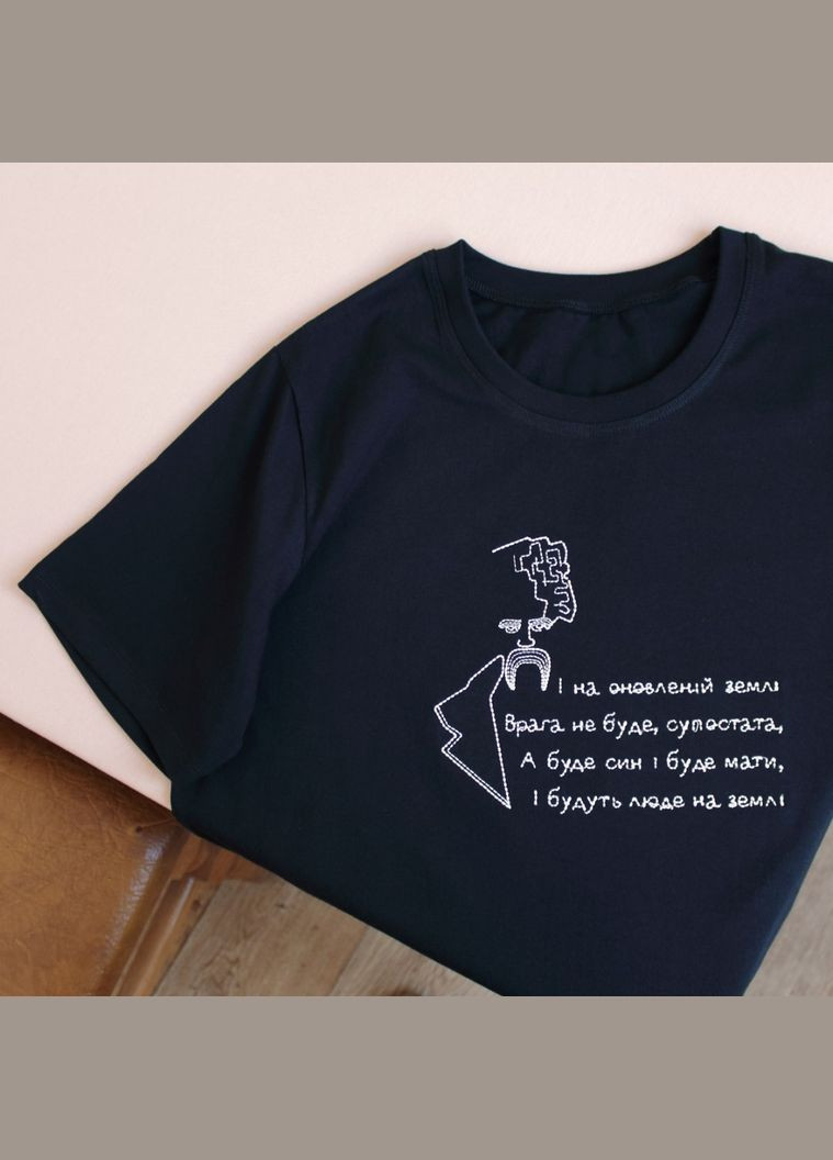 Мужская футболка с вышивкой Шевченко черная Ladan — 303727250