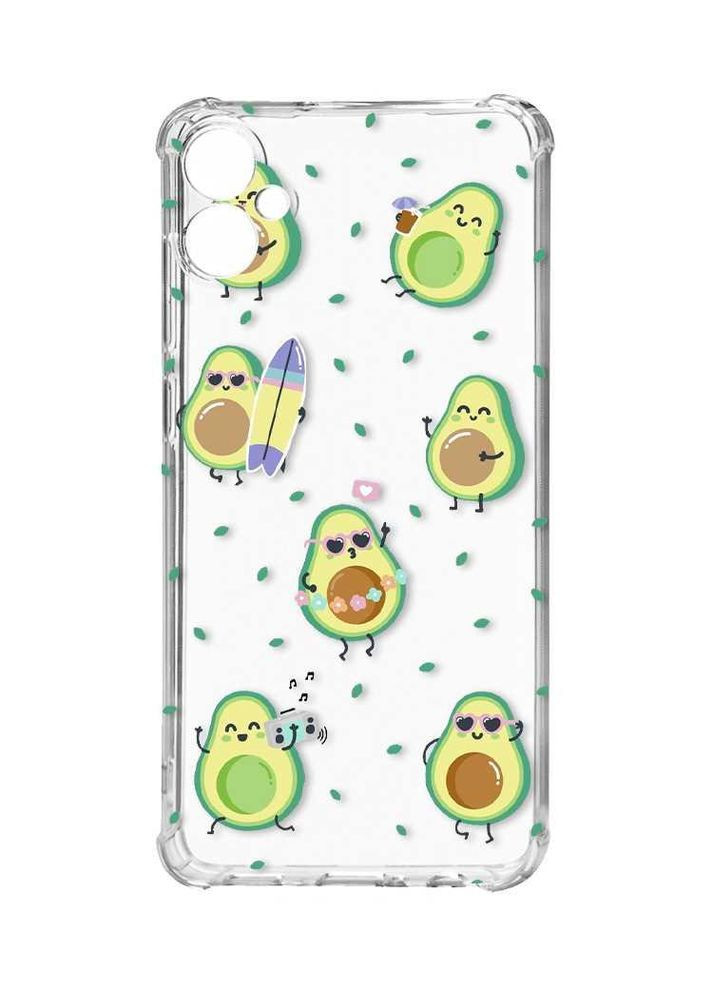 Чехол с утолщёнными углами на Samsung Galaxy A05 (A055):: Авокадо на отдыхе (принт 302) Creative (355394860)