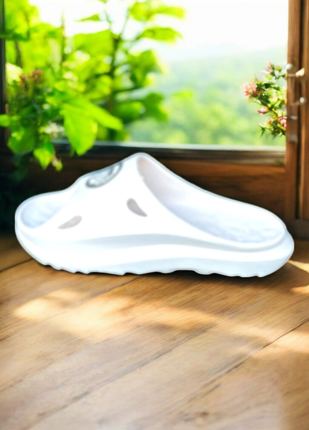 Белые женские пляжные тапочки No Brand