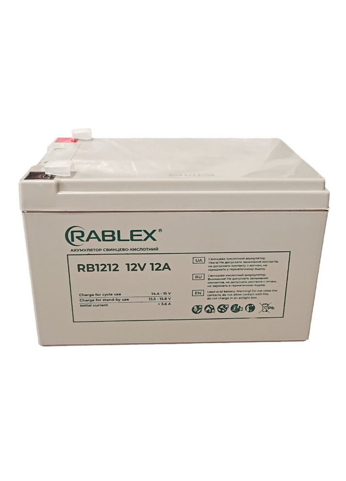 Акумулятор свинцево-кислотний RB1212 акумуляторна батарея 12V-12A 12000мah Rablex (313110769)