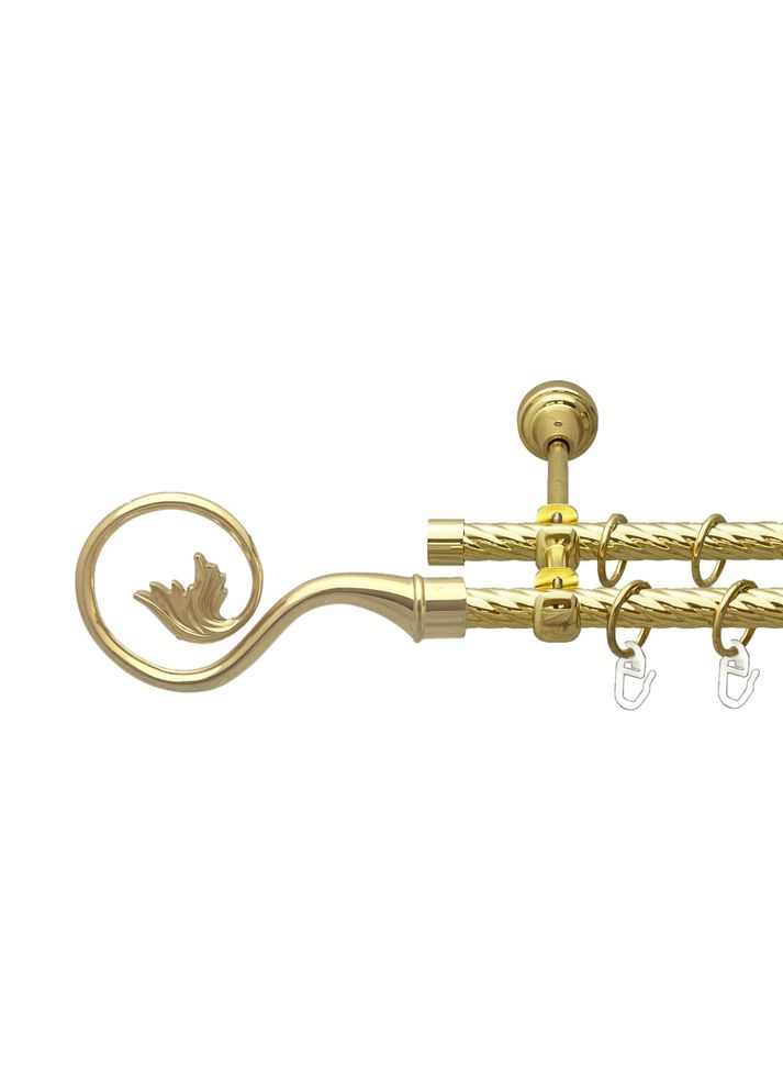 Карниз Ніка металевий дворядний відкритий скручена труба Золото 16\16 мм 240 см (00-00024966) ORVIT (300842844)