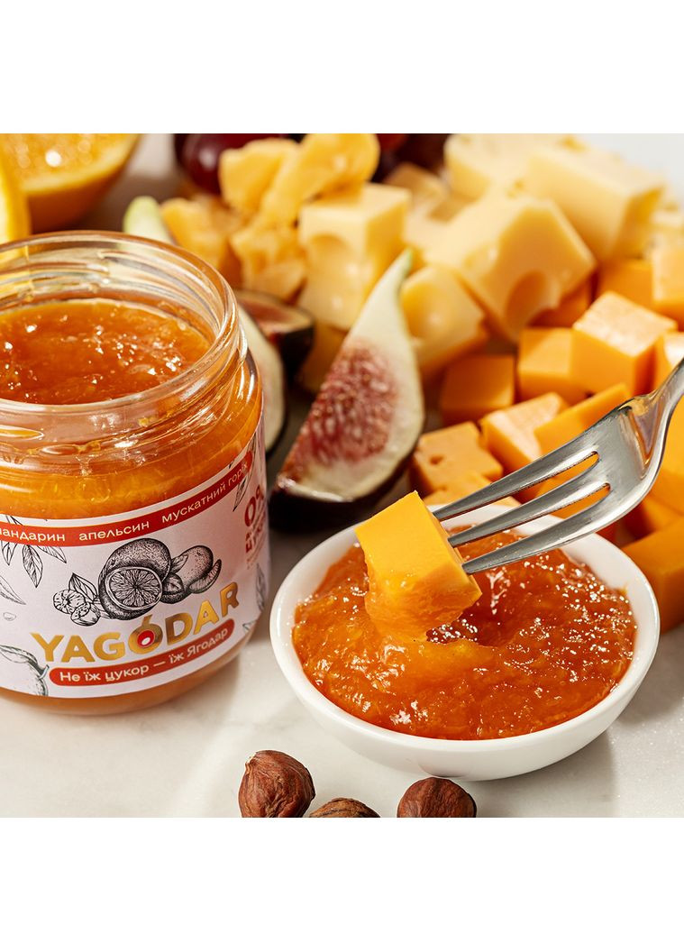 Джем без сахара Мандарин Апельсин Мускатный орех 210 г (2206921016) YAGODAR (361784904)