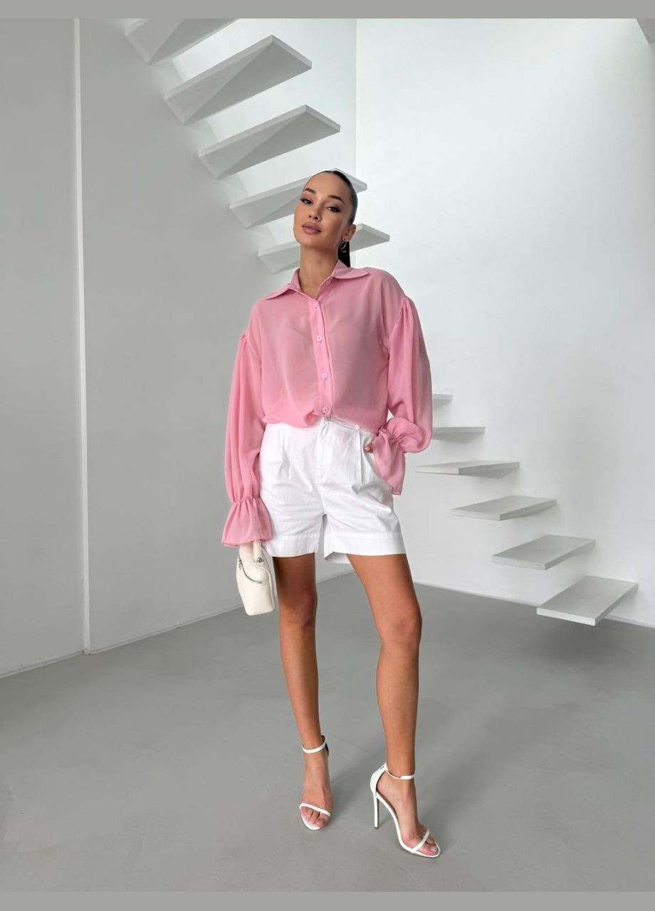 Розовая шифоновая блузка Osoblyva