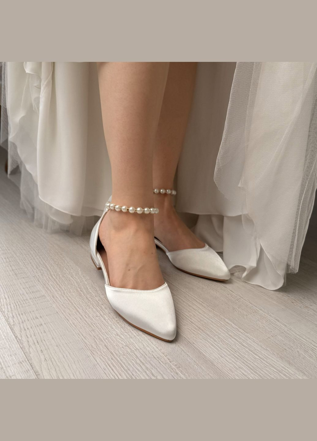 Женские свадебные женские балетки для невесты с жемчугом 4 образа в одном - белый цвет | белые жемчуг текстиль (322414601)