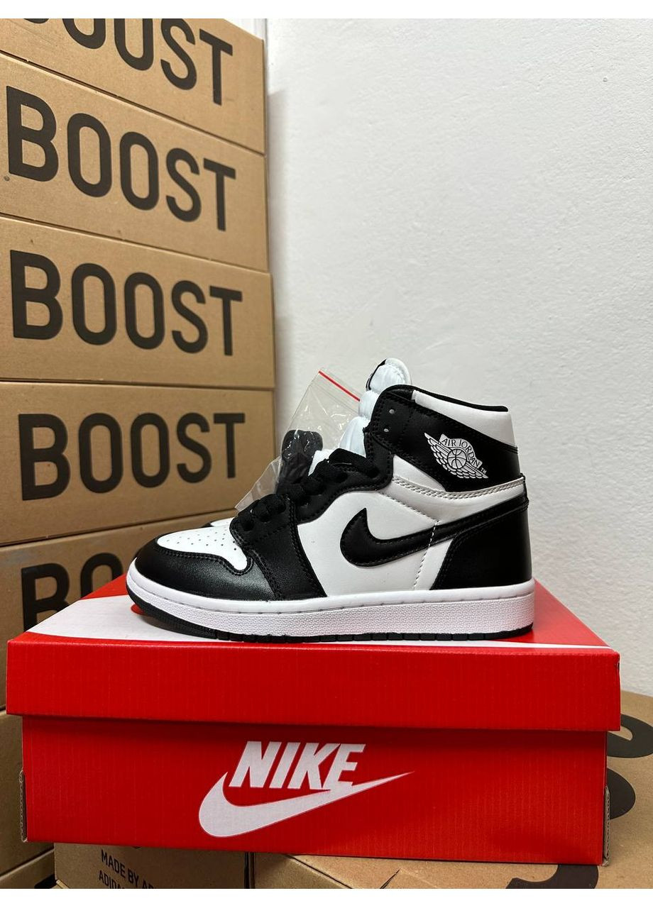 КРОССОВКИ ЖЕНСКИЕ NIKE JORDAN 1 HIGH BLACK НАЙК АИР ДЖОРДАН No Brand чёрные демисезоны (368887789)