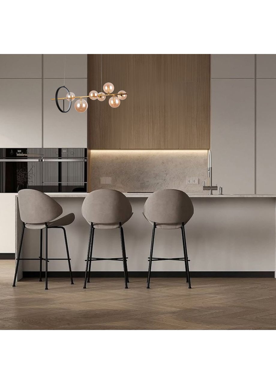 Підвісна люстра «Bubbles» на 7 ламп з кавовими плафонами (918-LP267-7 DDG+BR) No Brand (370072066)