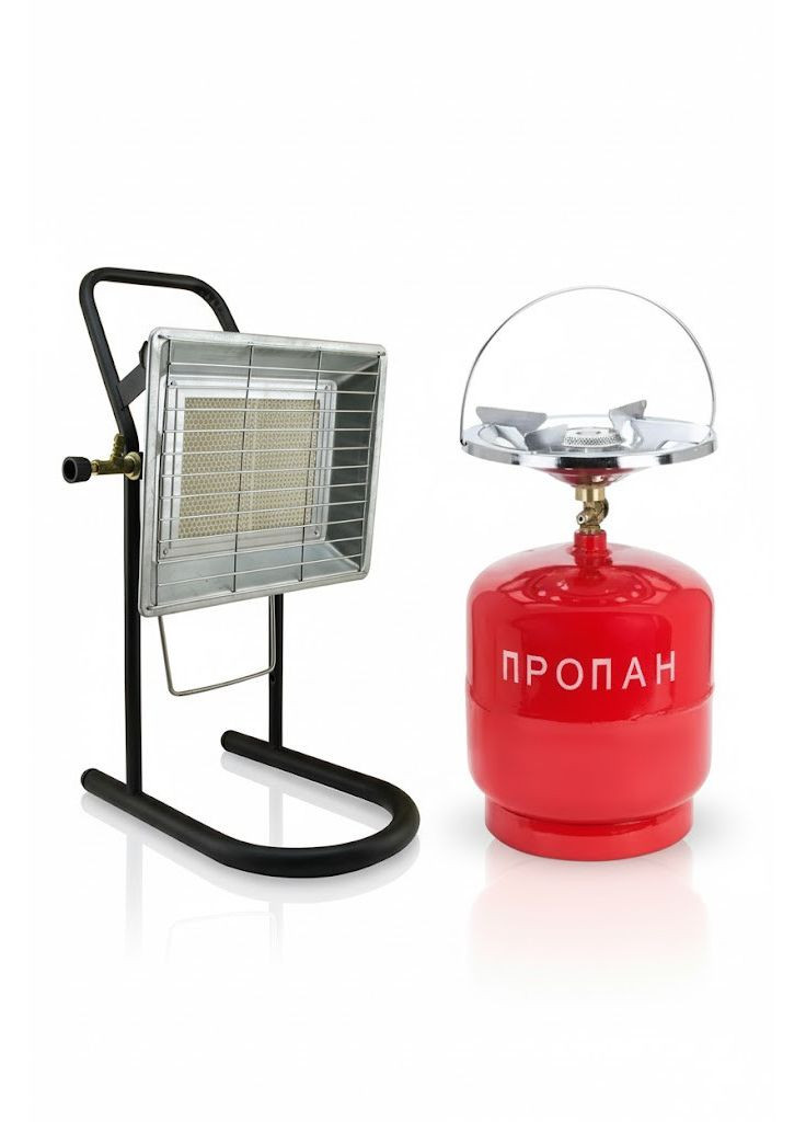 Комплект Газовий обігрівач Kamp Soba 3.5 кВт NG-310-P на ніжці з Балоном 8 л Nurgaz (365727459)