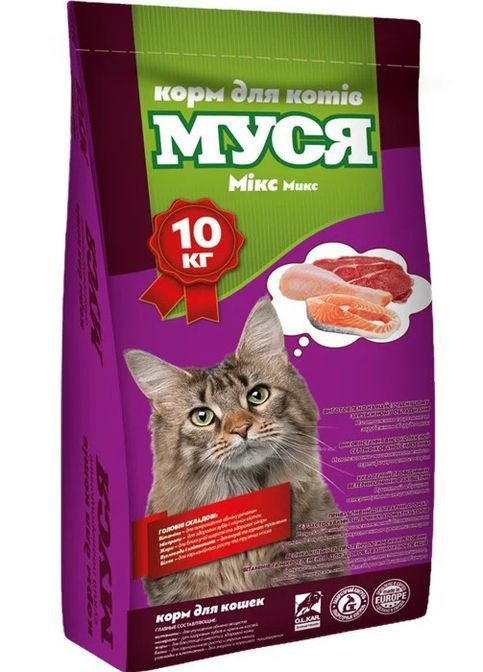 Сухой корм для котов со вкусом микс 10 кг 803676 Муся (266274597)