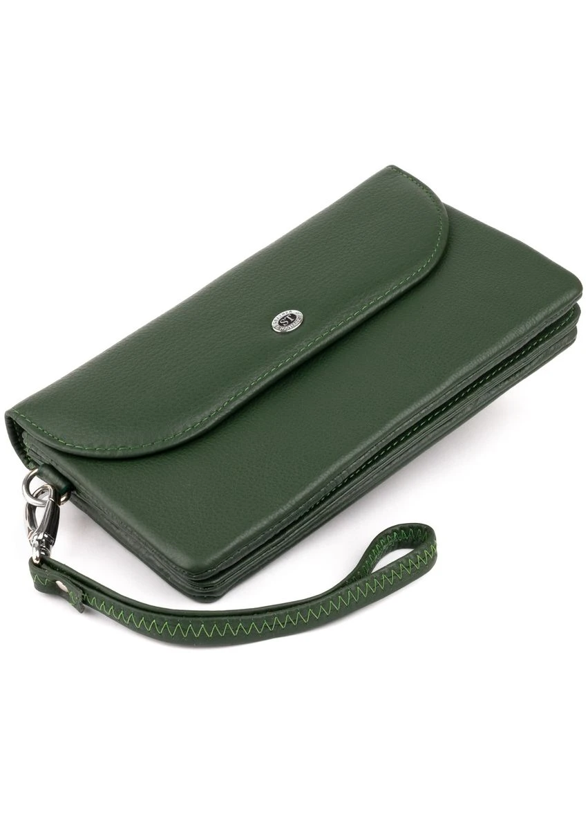 Клатч из кожи женский 19320 Зеленый st leather (315343957)