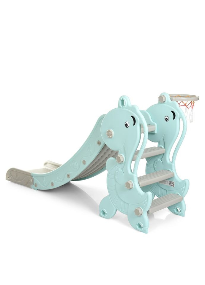 Дитяча гірка YG2020-2-1-4 пластик, з баскетбольним кільцем Bambi (334157155)