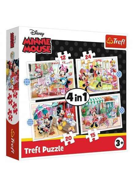 Пазлы 4 в 1 Мишка Минни с друзьями. Disney Minnie (12,15,20,24 эл.) 34355 ( ) Trefl (328945490)