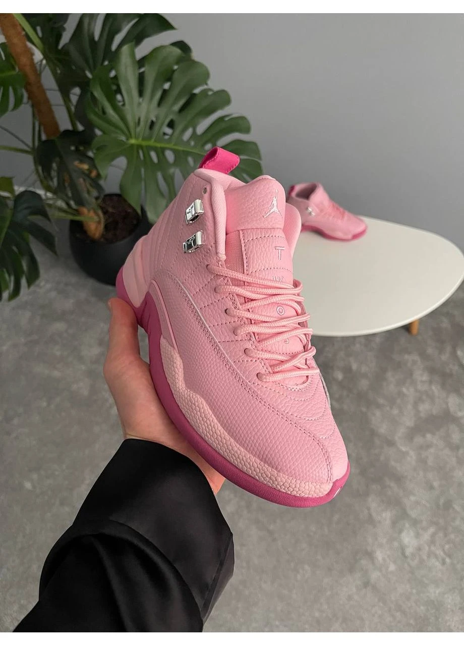 Кроссовки женские Nike Air Jordan 12 Pearl Pink | Найк Аир Джордан 12 Ретро розовые No Brand розовые демисезоны (383538401)