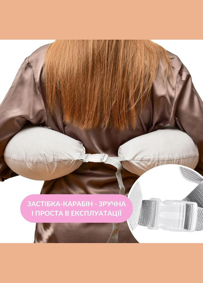 Подушка для годування диван 60х70х16 см бавовна антиалергенна з блискавкою сіра натуральна IDEIA (318501512)