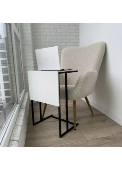 Столик трансформер для ноутбука в ліжко Білий, журнальний столик приставний для їжі перед телевізором No Brand (350264023)