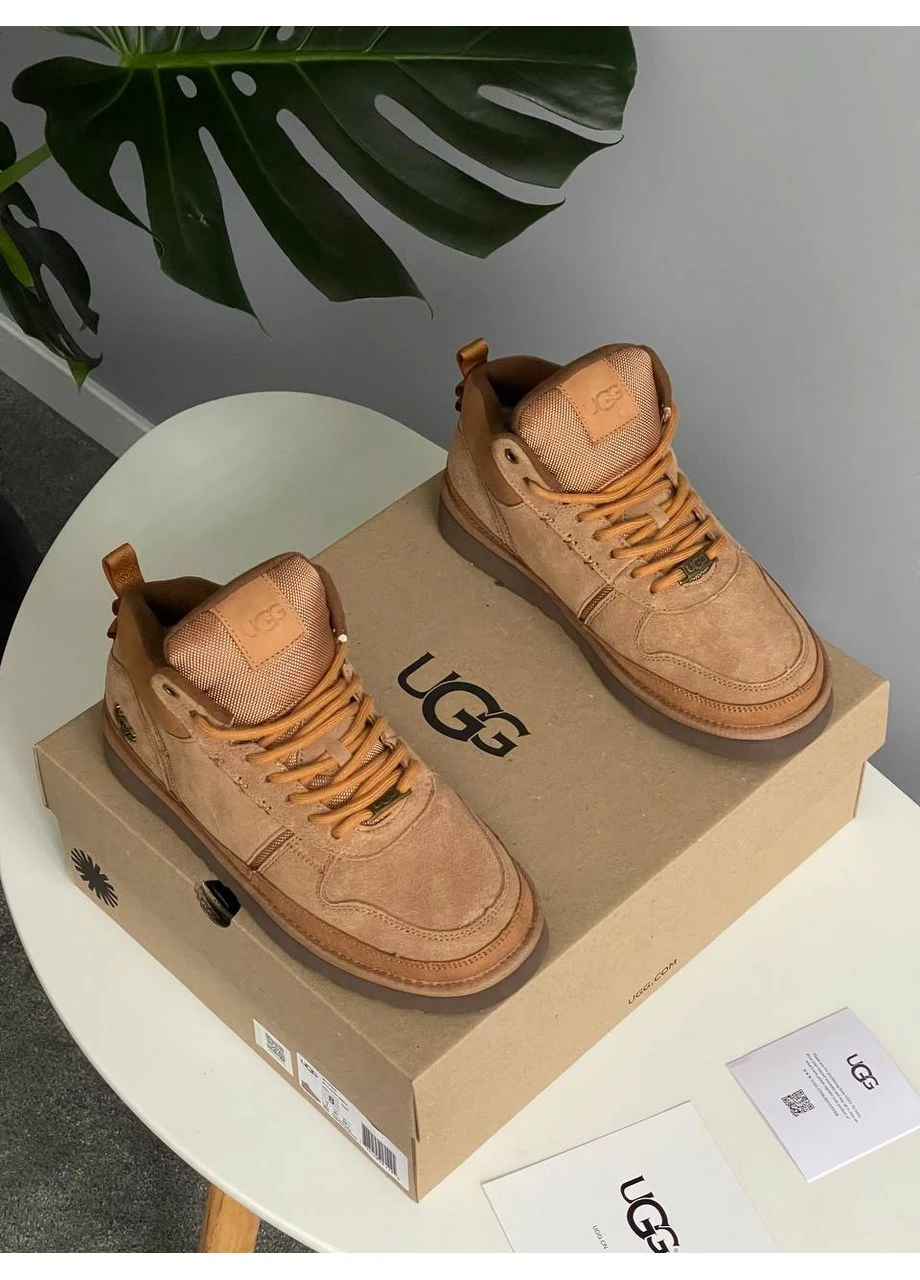 Коричневі кросівки чоловічі ugg highland hi heritage chestnut | уггі хайленд хай херітейдж коричневі демісезон No Brand
