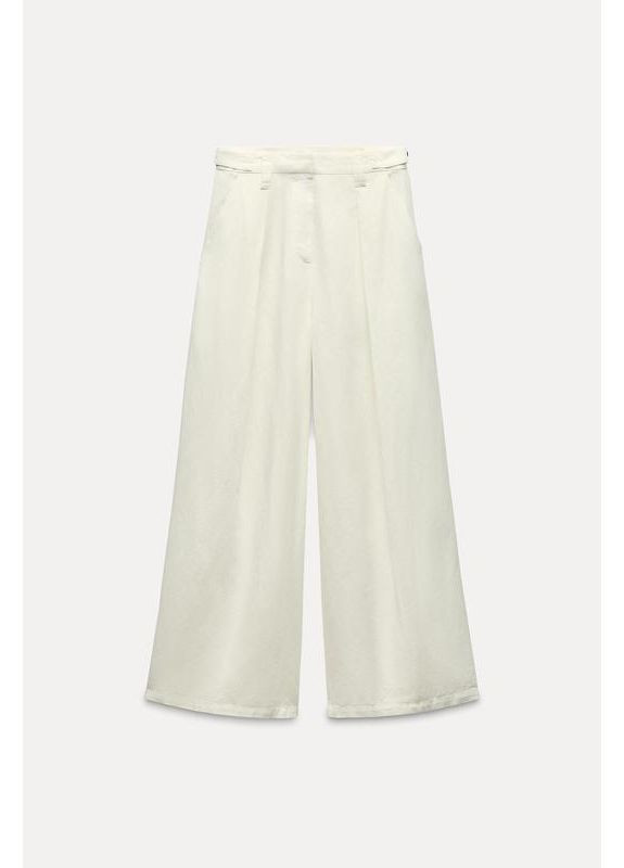 Широкие брюки с льном Zara (341531033)