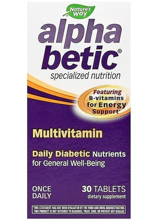 Мультивітаміни для діабетиків Alpha Betic Multivitamin 30шт (1454841-34921468) Nature's Way (368663644)