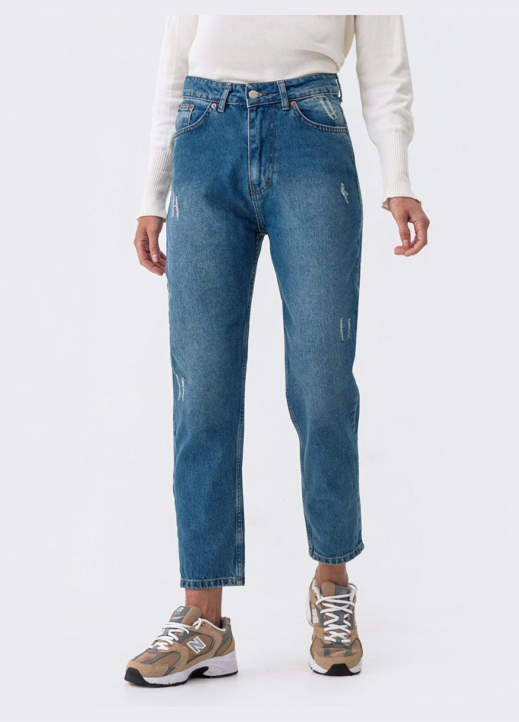 укороченные джинсы прямого кроя синие Dressa - (278783471)