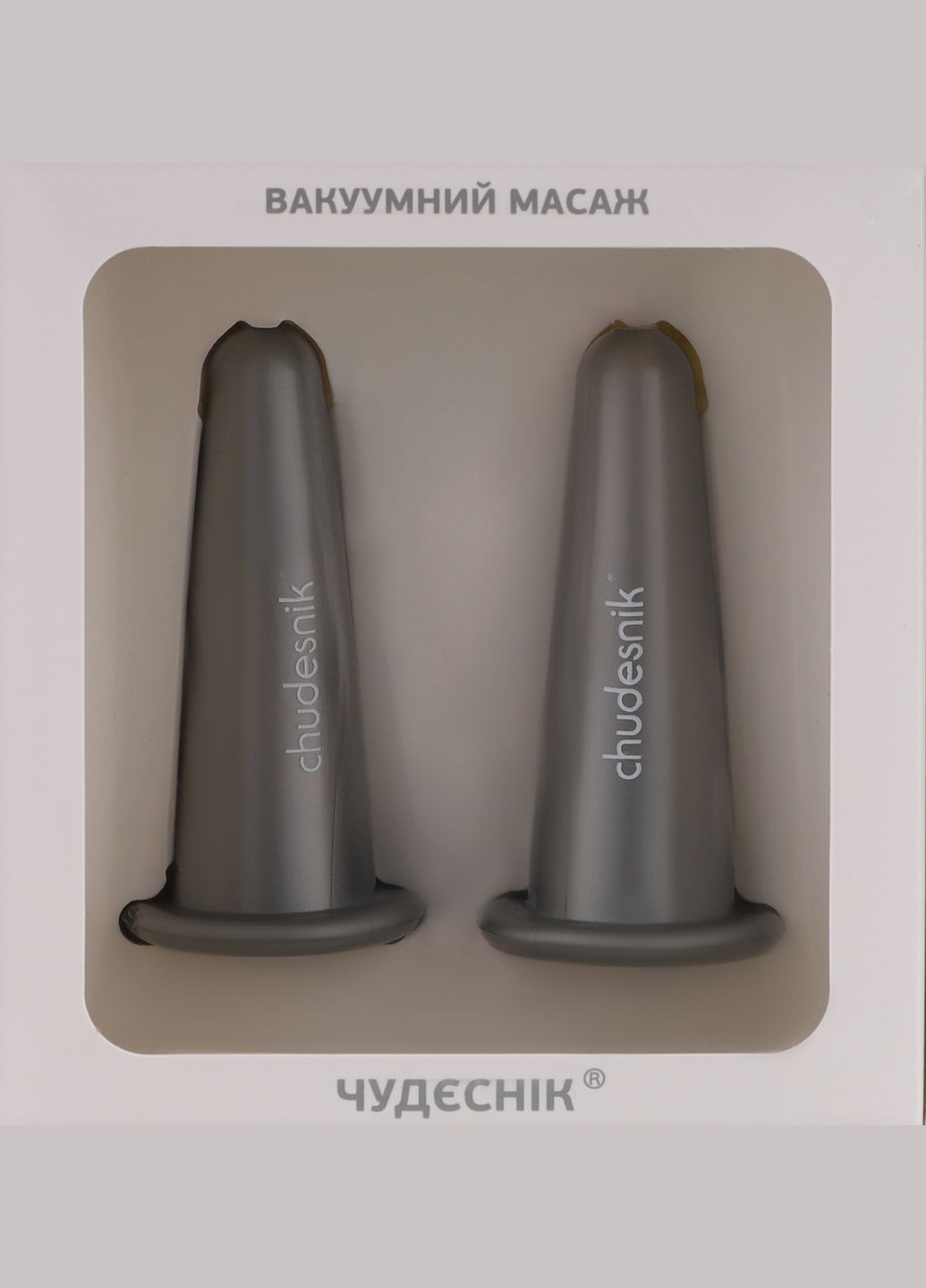 Банки вакуумные для массажа лица "Красота, молодость и упругость кожи", серебристые 2шт (1361233-27067832) Chudesnik (368902067)