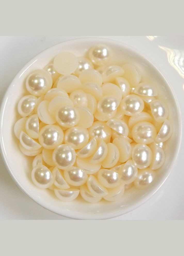 Напівнамистини перламутрові, пластик, 12 мм, крем, 5 гр No Brand (341730552)