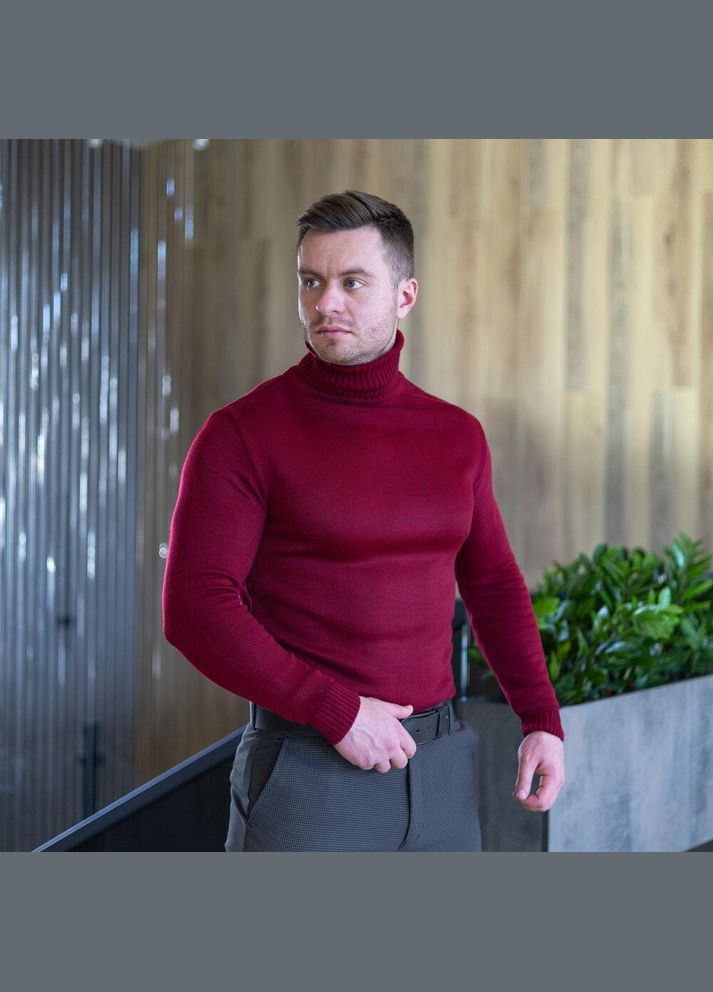 Красный демисезонный классический мужской свитер красный однотонный Freedom