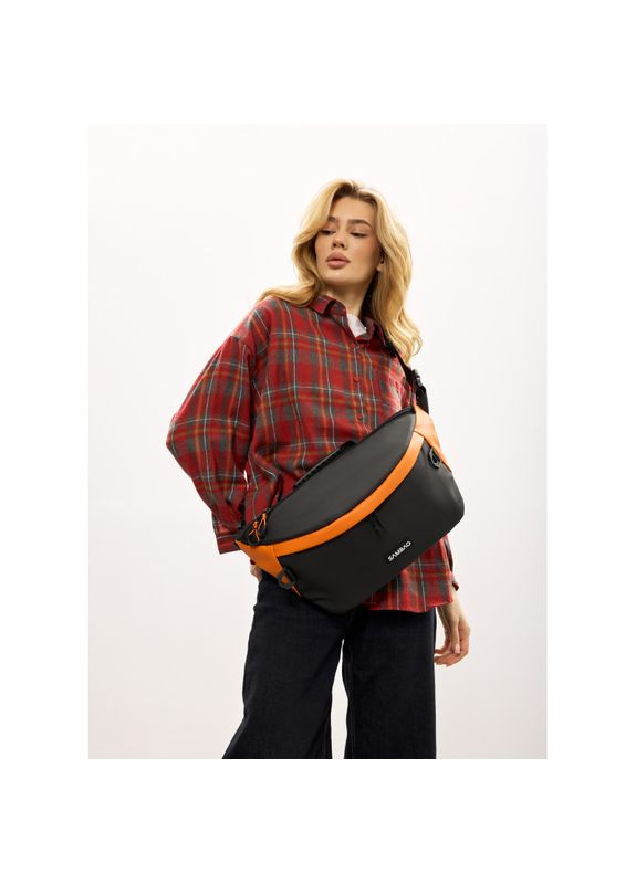 Жіноча cумка-бананка під ноутбук Urban Laptop чорно-оранжева Sambag (371990805)