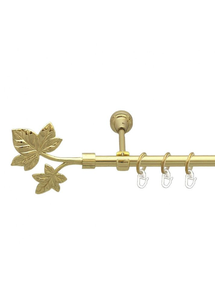 Карниз Листок металлический однорядный открытый гладкая труба Золото 16 мм 240 см (00-00014069) ORVIT (300278631)