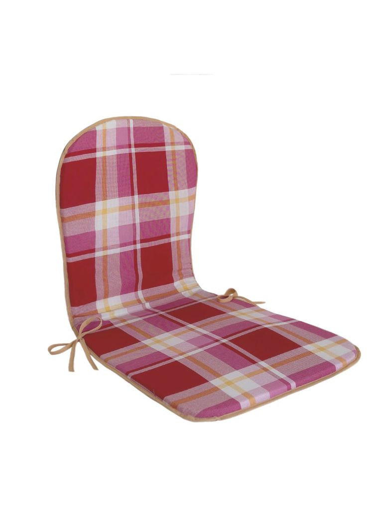 Матрац садовий на стілець рожевого кольору у клітинку No Brand (324830863)