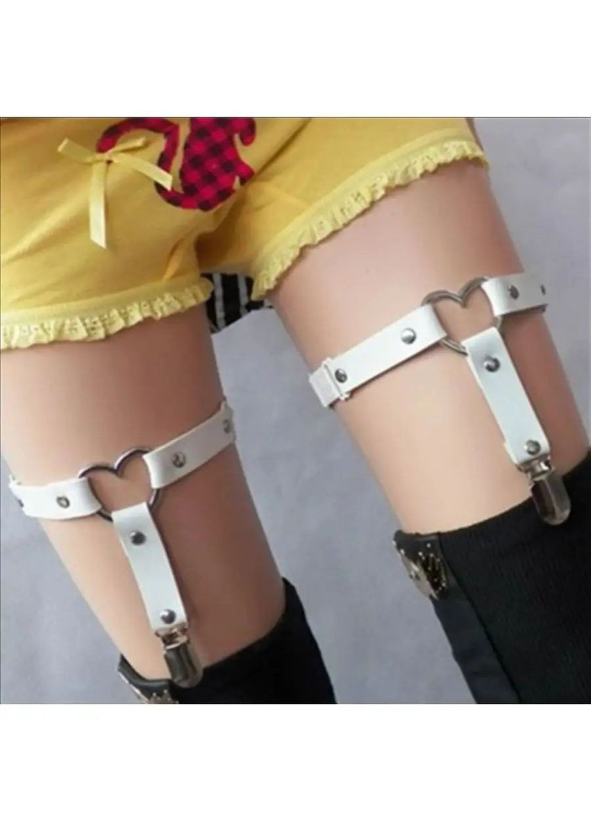 Гартер подвязка для чулок с сердцем универсальный черный No Brand Портупея гартер серцем (328264802)