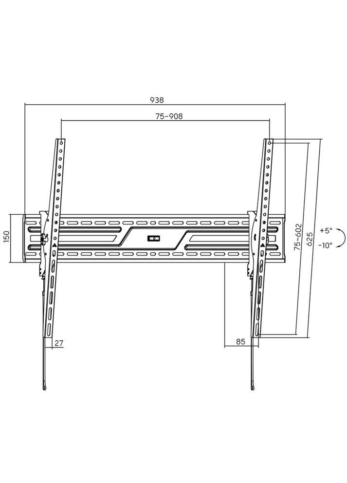 Кронштейн 900x600 Black (AGN100-690T) AGN (333020301)
