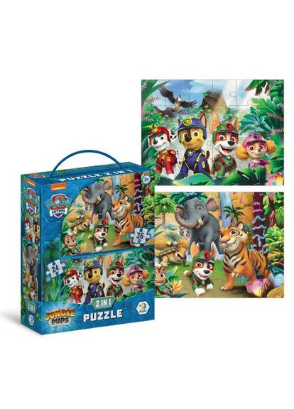 Пазл 2 в 1 «Щенячий патруль. Приключения в Джунглях» 200572 24 и 36 элементов, в коробке (4823115909886) Dodo (315517493)