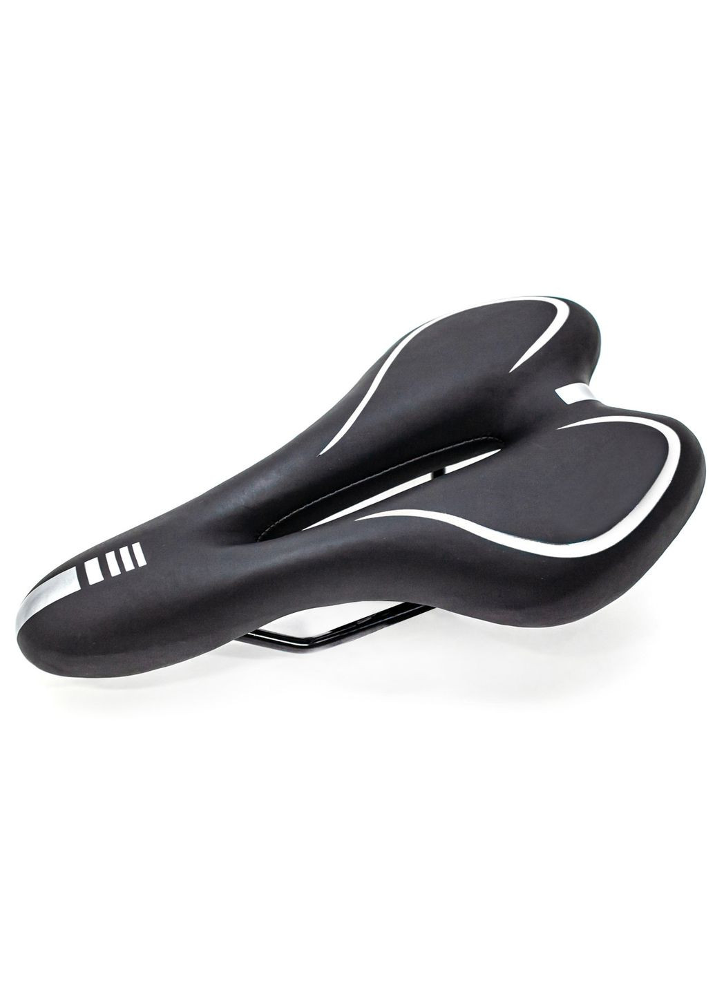 Седло для велосипеда гелевое Bravvos MTB Gel, ченое с белым Bravos (325483812)