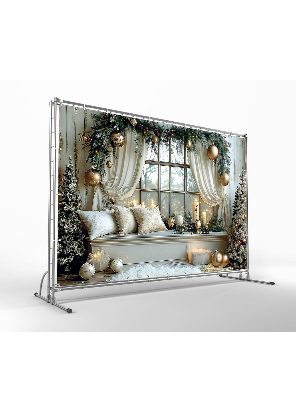 Інтер’єр Біла кімната з диваном і ялинками – №46546 Vinylpex (369930296)