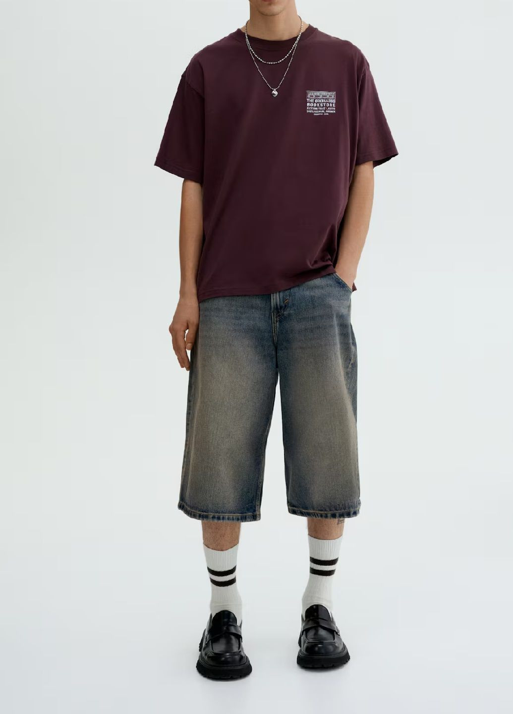 Бордова футболка H&M