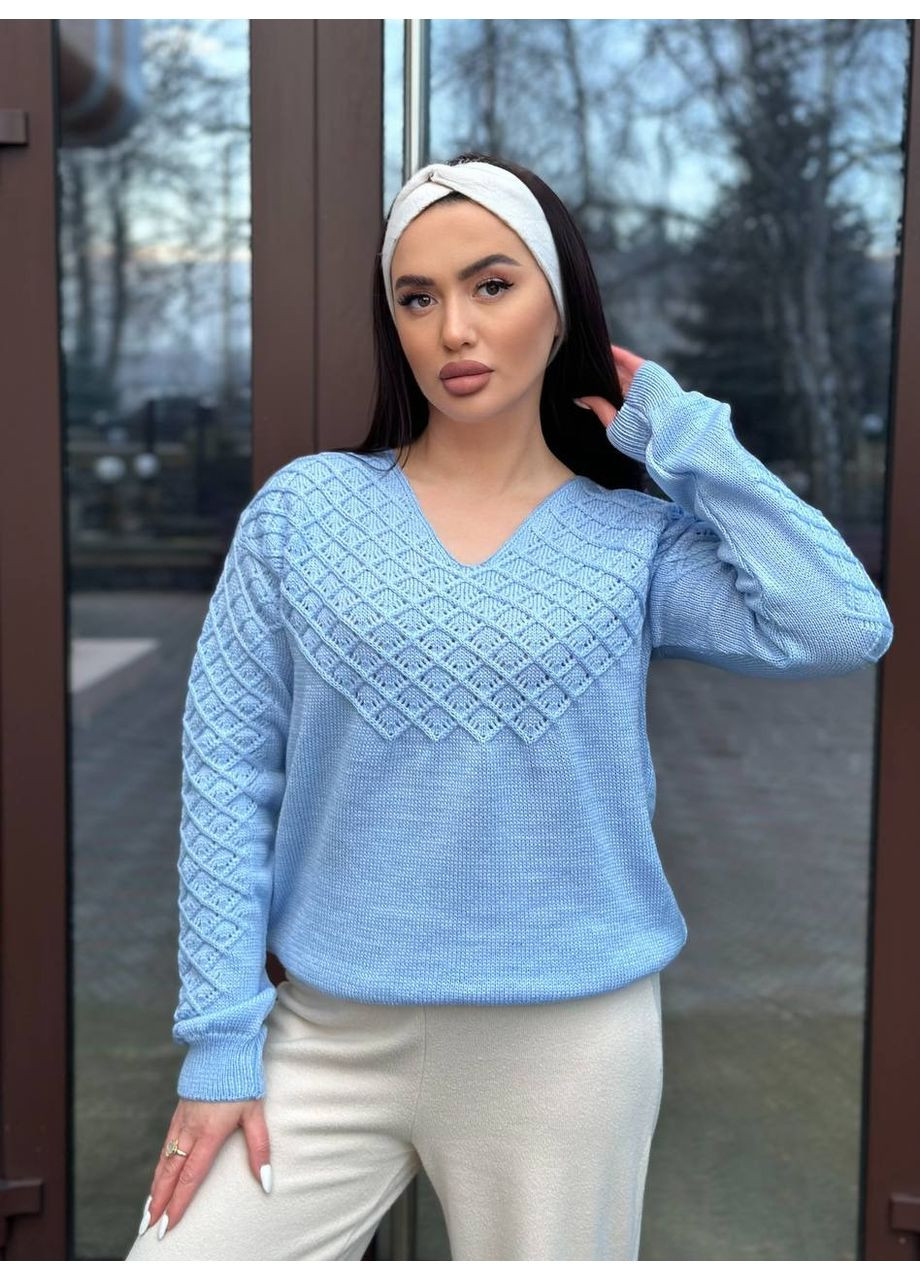 Голубой демисезонный джемпер, цвет голубой No Brand