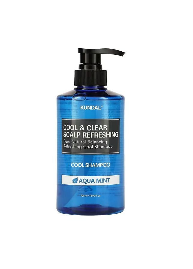 Безсульфатний шампунь COOL & CLEAR SCALP REFRESHING SHAMPOO AQUA MINT ментол+м'ята, 500 мл Kundal (278291516)