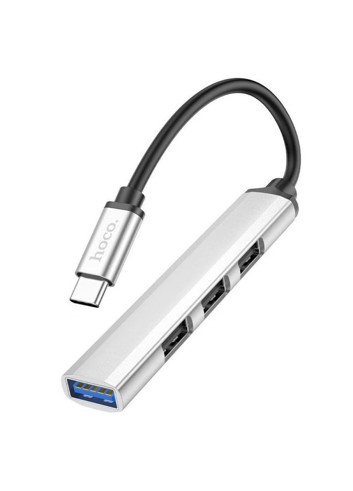 USB Hub Hoco HB26 4 in 1 adapter(Type-C to USB3.0+USB2.0*3) Серебряный No Brand (391185752)