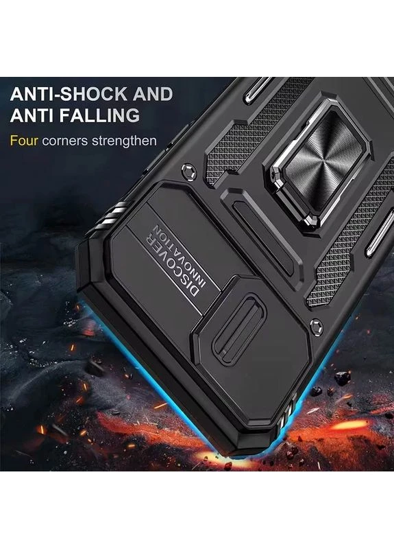 Ударопрочний чохол Camshield Army Ring для Apple iPhone 13 Pro 6.1" Силікон + Полікарбонат Чорний No Brand (403024066)