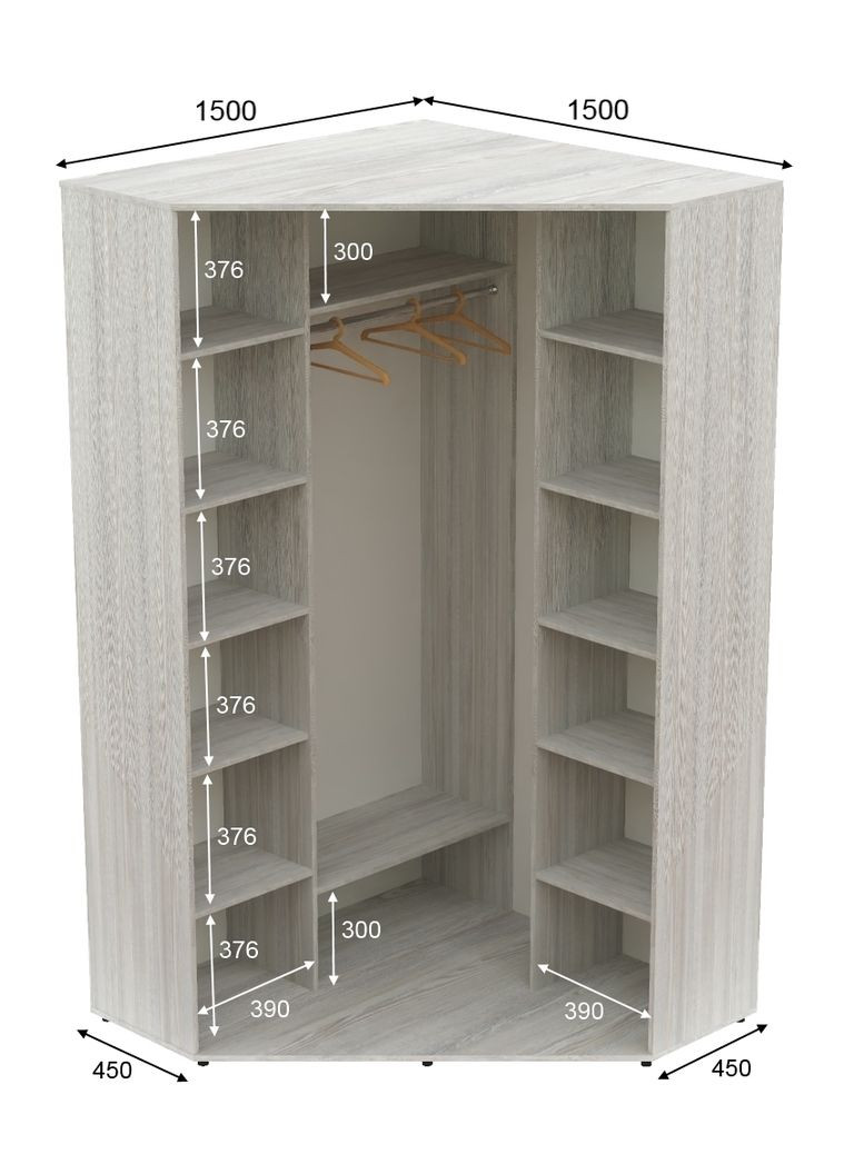 Шкаф-купе двухдверный угловой 150*150*240 Сосна Натти Зеркало/Зеркало с пескоструйным рисунком Угол-5 Алекса (360448278)