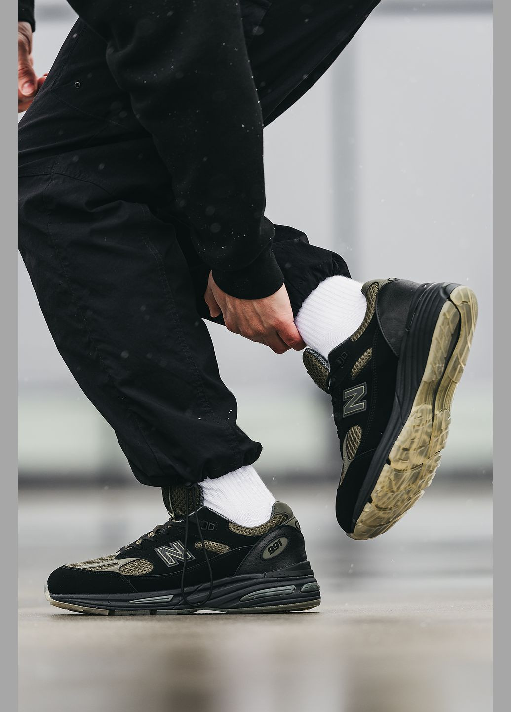 Оливковые (хаки) всесезонные кроссовки мужские new balance 991v2 x stone island khaki | нью беланс 991в2 хаки No Brand