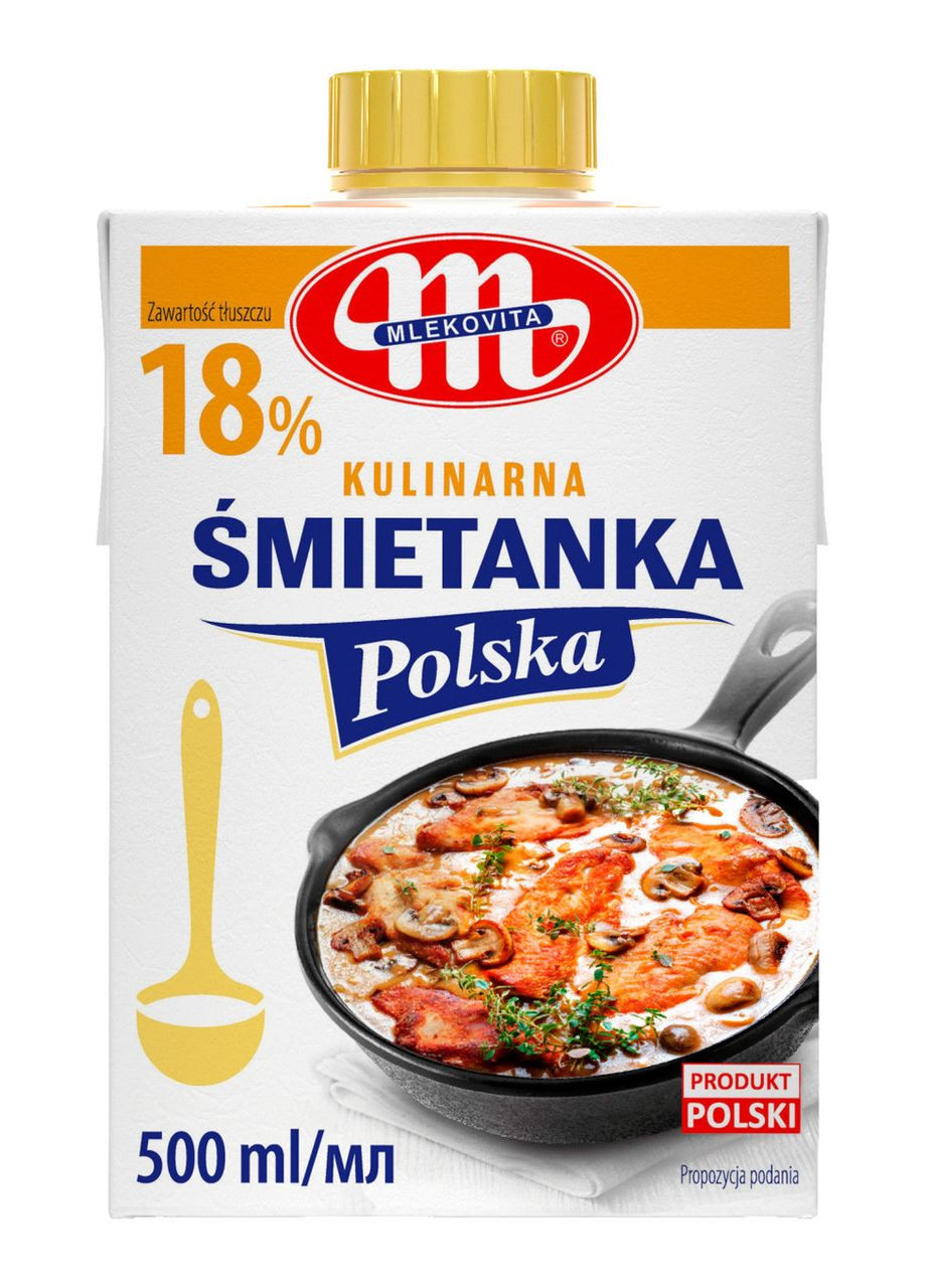 Сливки Śmietanka Polska 18% 500 мл. Mlekovita (349811043)