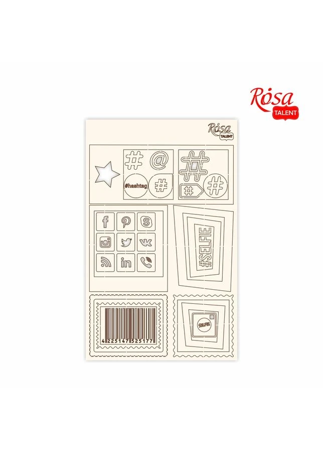 Чіпборд Класичний „Рамки та піктограми“ картон 12,6х20см Rosa Talent (364193574)