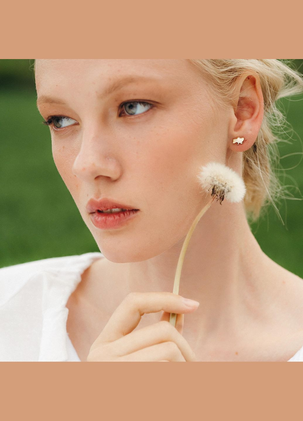 Золотые серьги - пусеты Карта Украины с07940 Oniks (264644362)