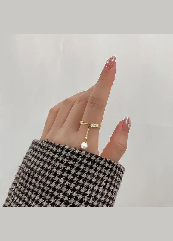 Каблучка жіноча з ланцюжком позолочена DeKolie (296481788)