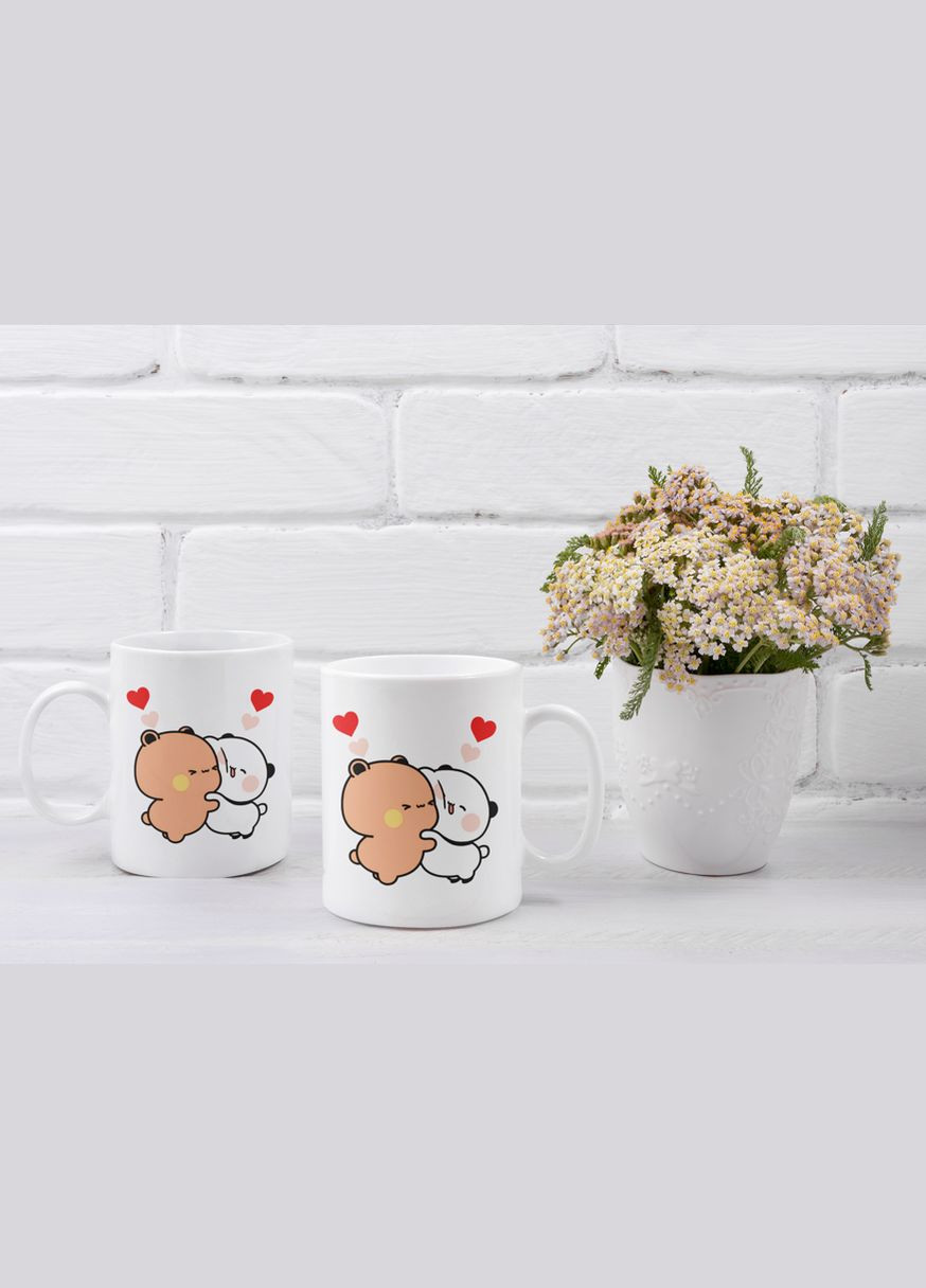 Парные чашки кружки Мишки нежность и любовь для Влюблённых Белые 330 мл Orca (316259433)