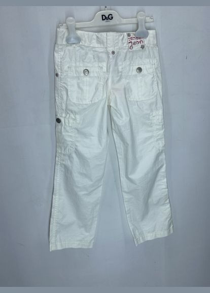 Белые повседневный летние прямые брюки No Brand