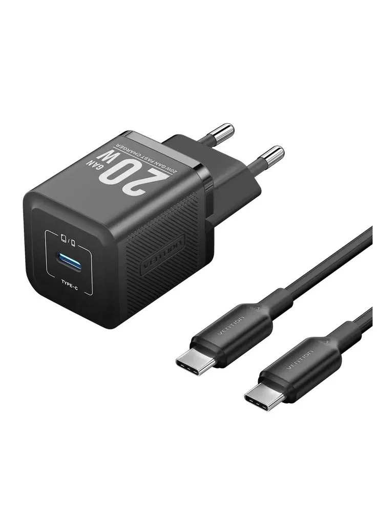 Зарядний пристрій USB-C PD20W GaN black (FEPB0-EU) Vention (391048932)